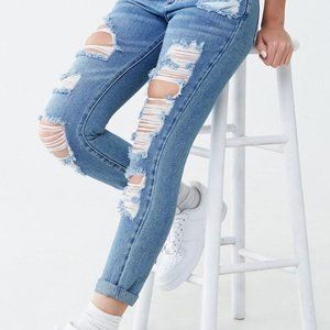 Forever 21 Distressed Boyfriend Jeans Size 14